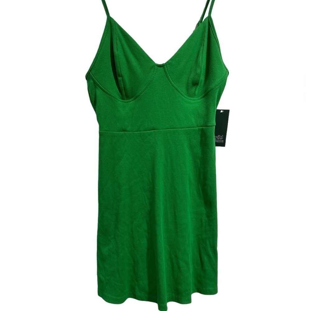 Green skater dress ribbed medium wild fable NEW bodice stretch